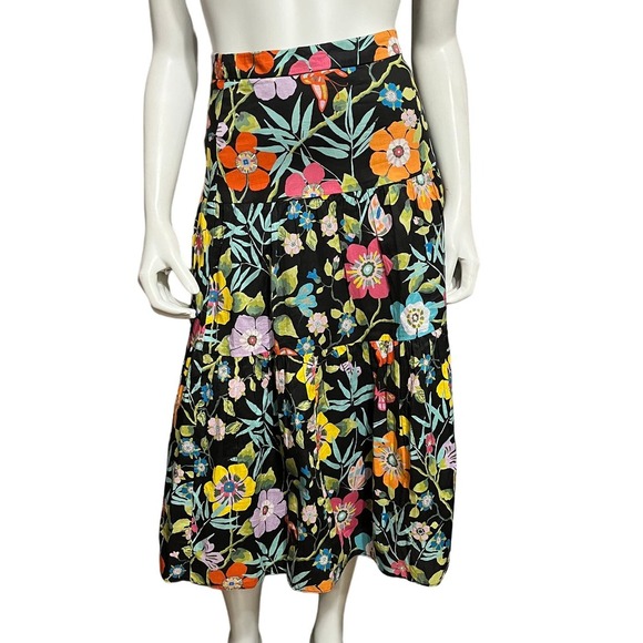 J. Crew Dresses & Skirts - SOLD🌟J. Crew 100% Cotton Floral Drop Waist Midi Skirt Sz-Xtra Small/00